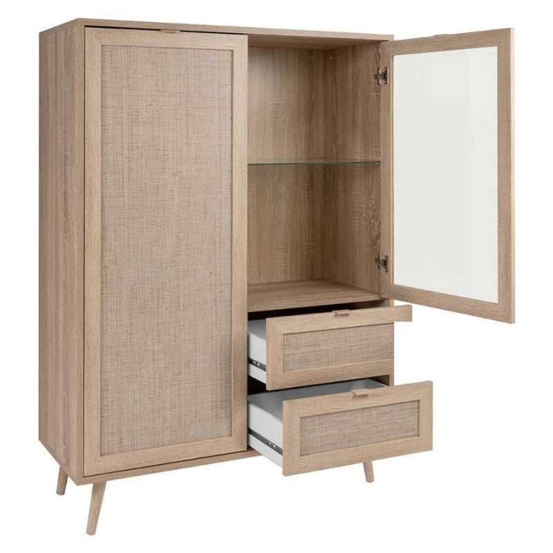 CREDENZA BALI 53A 2 ANTE E 2 CASSETTI EFFETTO VIMINI