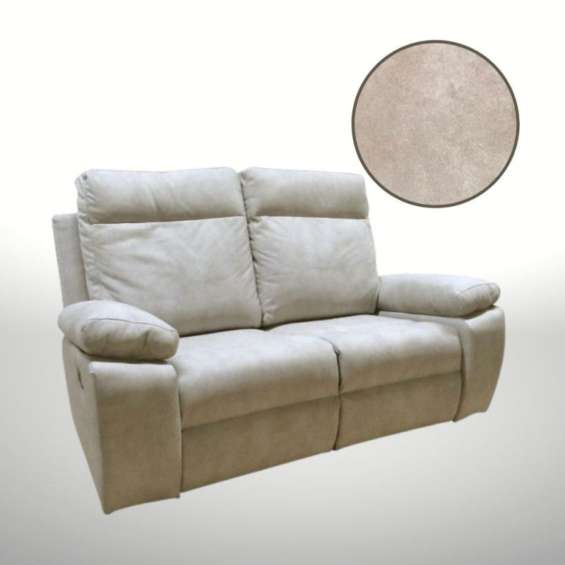 DIVANO MILANO 2 POSTI 2 RECLINER MANUALI BEIGE