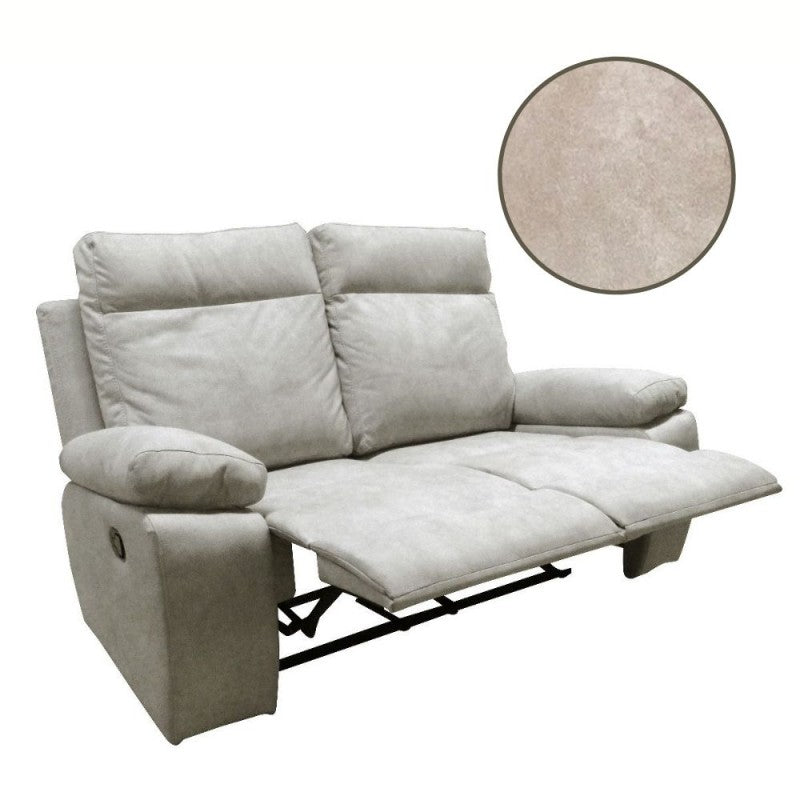 DIVANO MILANO 2 POSTI 2 RECLINER MANUALI BEIGE