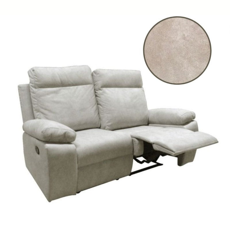 DIVANO MILANO 2 POSTI 2 RECLINER MANUALI BEIGE