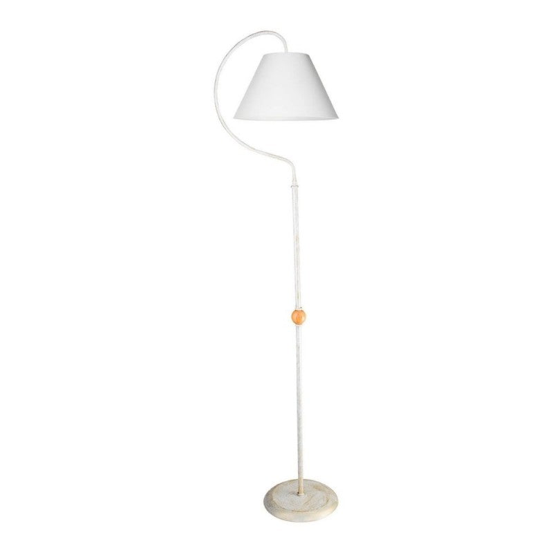 LAMPADA DA TERRA A STELO GEO ASZ1043 CON PARALUME TESSUTO BIANCO