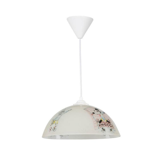 LAMPADA PER CAMERETTA MUFI MDL4164 VETRO BIANCO CON DISEGNI